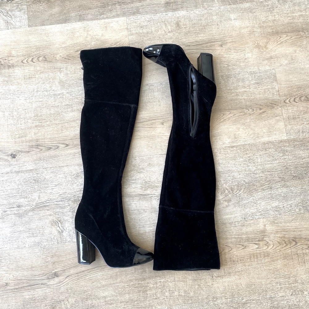 GUESS Tall Black Velvet Boots
